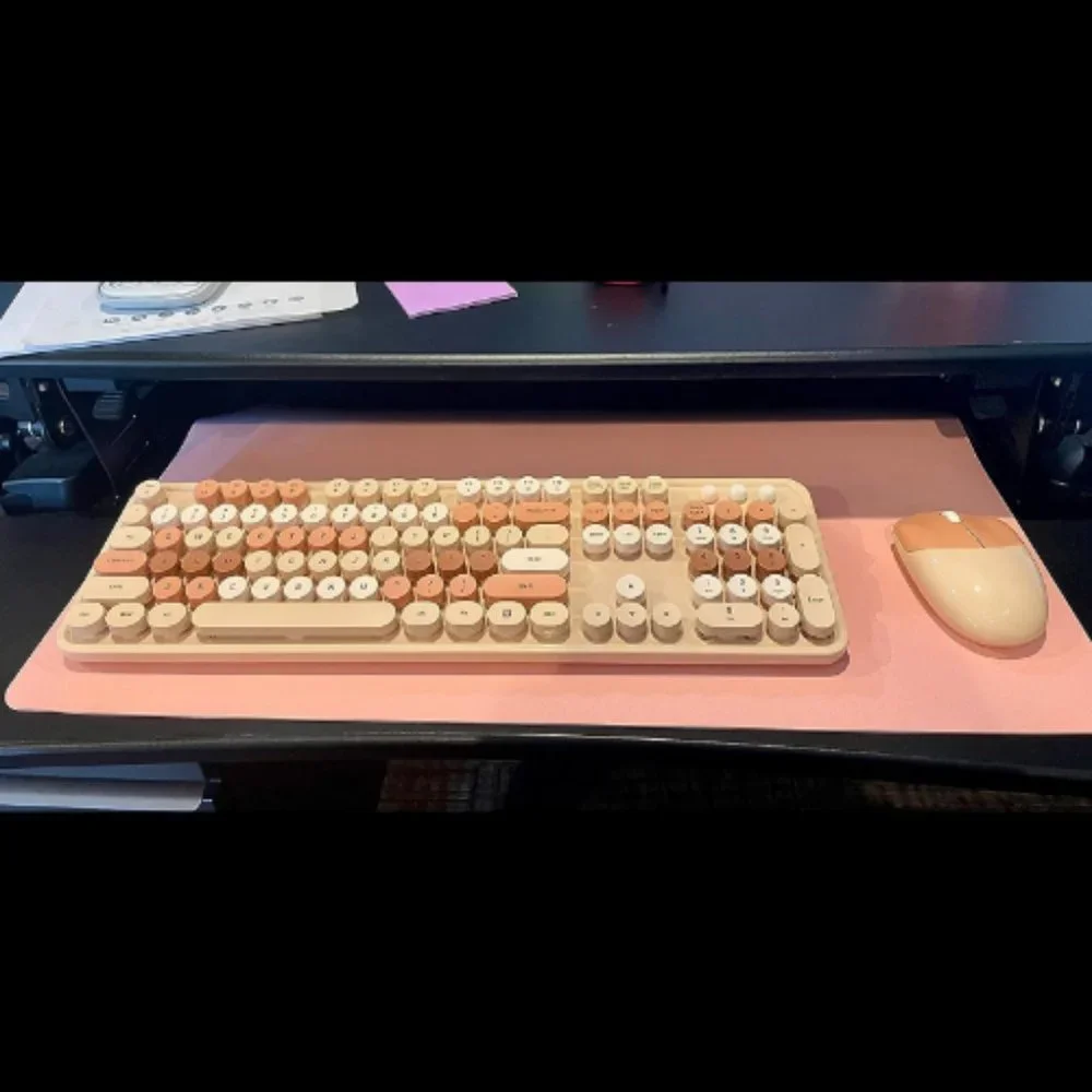 Wireless Keyboard and Mouse Combo 104 Keys Full-Sized 2.4 GHz Colorful Keyboard